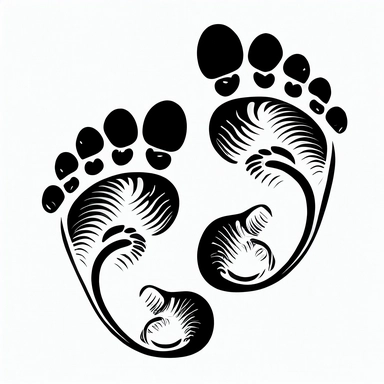 black and white baby feet clipart unique