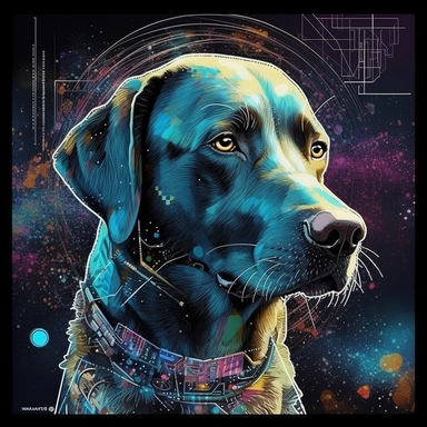 Create a piece of digital art using only labrador clipart. The catch? Your Labrador must be depicted in an unexpected or unusual way. Maybe your Labrador is floating in space, or has become a mythical creature like a centaur or mermaid. Maybe your Labrador is an important figure in a futuristic society or an ancient civilization. Whatever you choose, your goal is to transform the familiar Labrador into something entirely new and exciting. Have fun exploring the possibilities