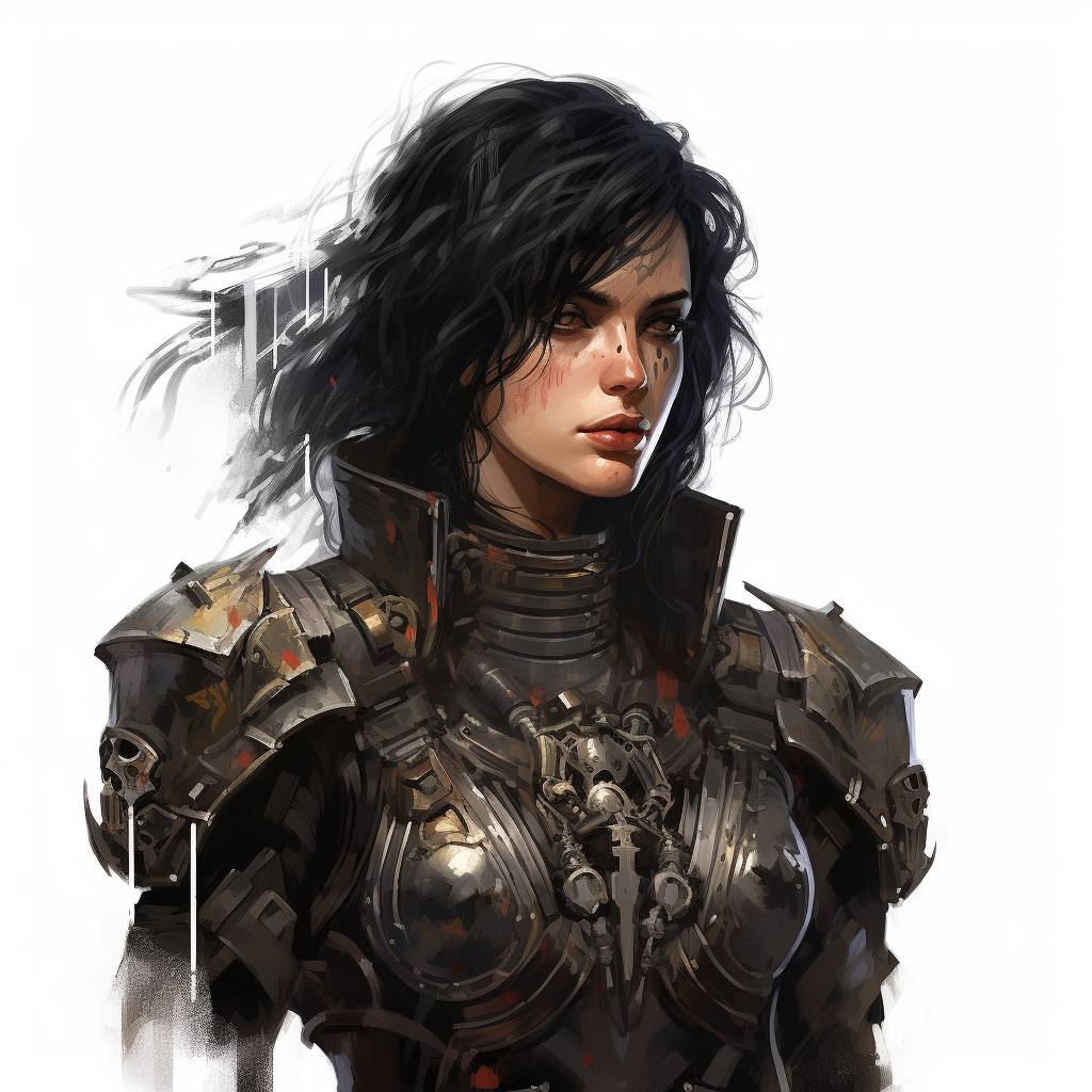 beautiful deathwatch warhammer 40k fantasy character, dark hair, paint ...