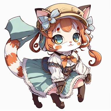 cute anime cat cosplaying clipart
