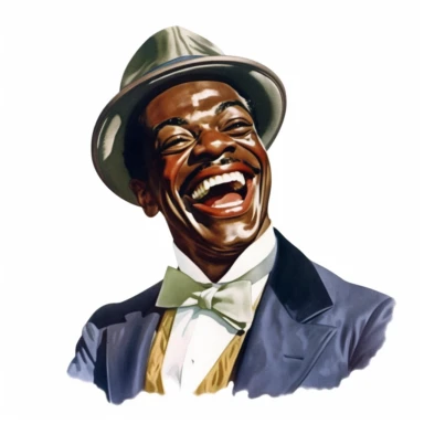 vintage 1920 black man laughing with closed eyes portrait Clipart Illustration, Chromolithograph, 1920s Illustration, Vintage, Chromolithograph, Colorful, Antique, Ephemera, Clipart, 8k, Isolated on white