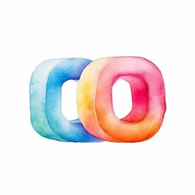 watercolor colorful clipart of a bright pool noodle, hd, on white background