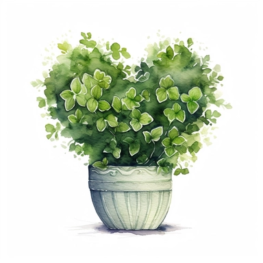 watercolor, hyper realistic, white background, white margins, 16k, ultra detailed clipart, cut out image, hand-drawn a topiary planter with heart-shaped foliage, symbolizing love and romance in a botanical form. in the style of furaffinity, witty vignettes, charming vignettes, beatrix potte