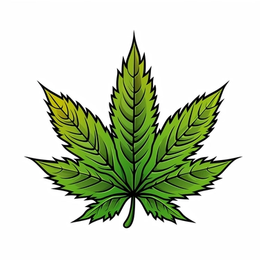 a sativa style cannabis leaf for clipart