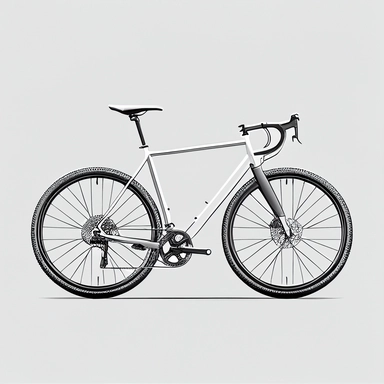 minimal design, gravel bike, clipart, Black and white,