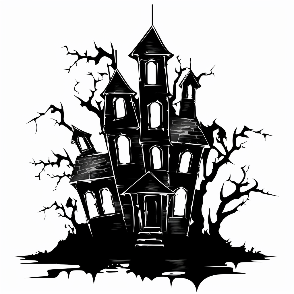 black and white house clipart