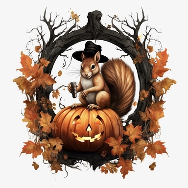 Halloween clipart , creepy squirrel clipart