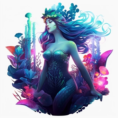 2D clipart, underwater fantasy sea world,mermaid, coral leaves, colorful, lighting effect,animation version, vintage fantasy cinemetic theme,ultra realistic, highly detailed, volumetric lighting 8k, 32-bit, classical fantasy ,vector,white background