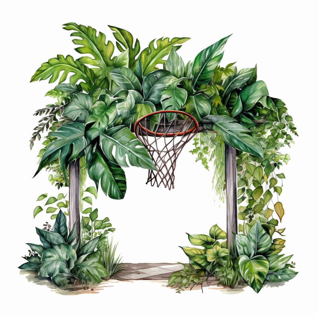 basketball and hoop clipart
