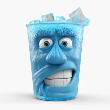 Pixar movie happy blue lagoon drink, no people, face expressions ultra detailed, white background, clipart, 300 DPI,