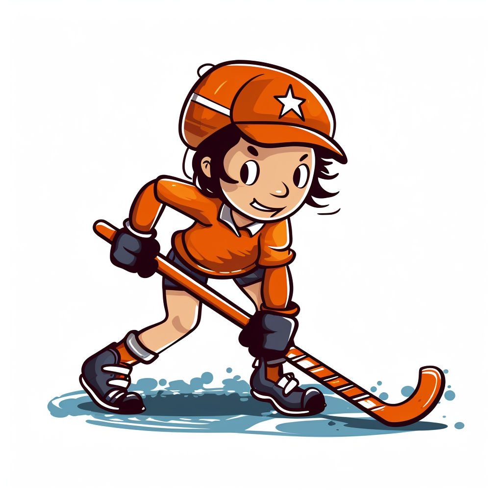 kid playing field hokey match in field hockey gear clip art vector ...