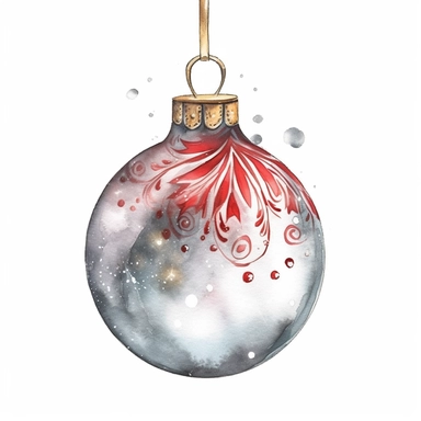 watercolor style, elegant christmas, clipart, isolated on white background, 4K