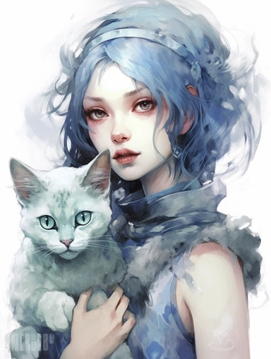 avatar character with a cat face, clipart png, realistic, digital painting, WHITE BACKGROUND, fantasy style, realistic, painting, watercolor, 8k, ultra details,