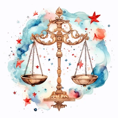 Libra Astrology clipart. White background.