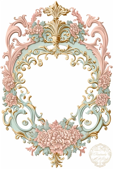 pastel victorian baroque Versailles frame clipart