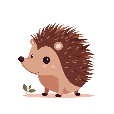 friendly Hedgehog modern clipart vector, white background, no outline