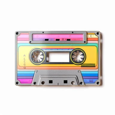 Beautiful Retro 80s pastel color cassette tape sublimation clipart, hyper realistic, intricate detail, illustration style, high solution, on the white background, white background for removing background - - no text shadow font watermark
