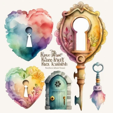 watercolor keyhole clipart