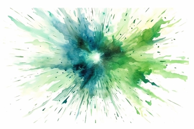 Watercolor, Create a green valley post-starburst galaxy, transitioning from a recent burst of star formation to a quiescent state clipart, hd, on a white background, spaced out