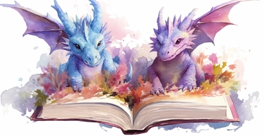 Adorable open watercolour book, cute baby dragons flying out, vivid colours, watercolor clipart, white background, I can’t believe how beautiful this is