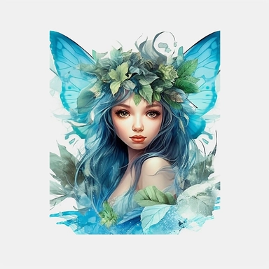Watercolour beautiful Disney inspired azure blue queen baby forest fairy beautiful Disney inspired azure blue forest fairy with beautiful flawless features, magnificent wings, compelling realistic beautiful vibrant eyes perfect hands and feet beautiful realistic intricate detailed forest fairy perfect forest fairy magnificent details , PNG image,ultra highly detailed, 18k, sharp focus, bright photo with vibrant colours, digitally enhanced,photographic, enhanced graphics, straight, sharp focus, b