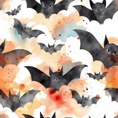Halloween bat, watercolor clip art, grunge colors, white space, uniform organization, 8k