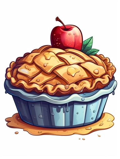 apple pie, cartoon style clipart
