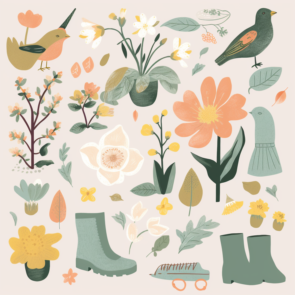 animal spring cliparts
