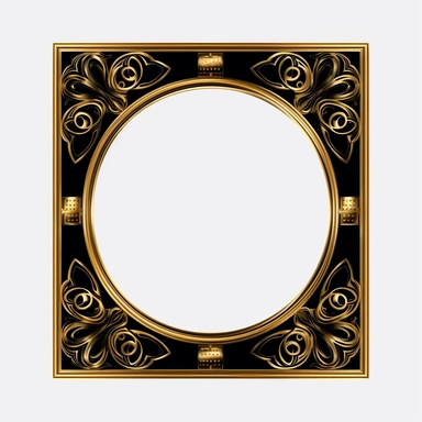 simple gold and black frame drawing clipart