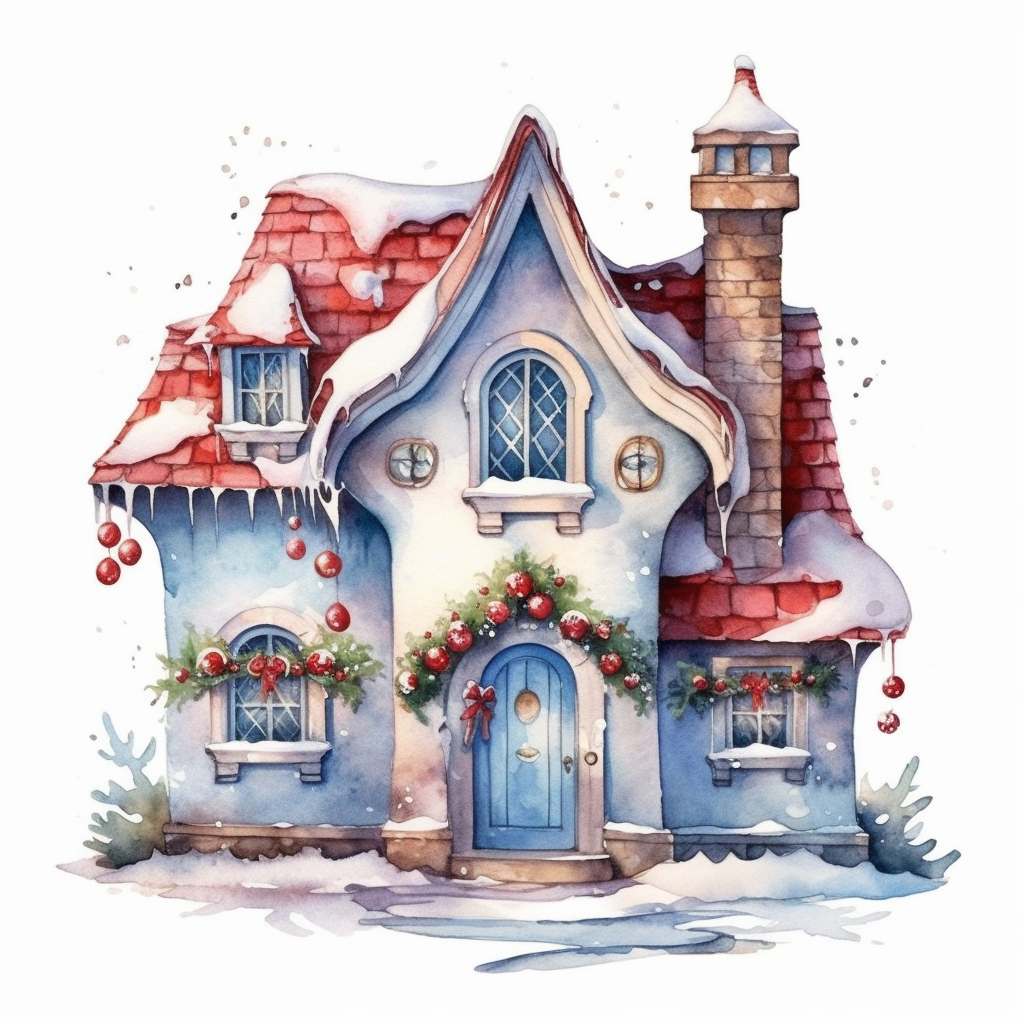 christmas house clipart