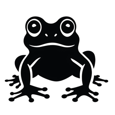 cute simple Halloween clip art black silhouette cut out of frog