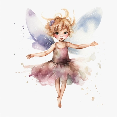 disney style little fairy priness clipart, watercolor clipart, png file, hyper realistic, transparent background,high detail, 8k