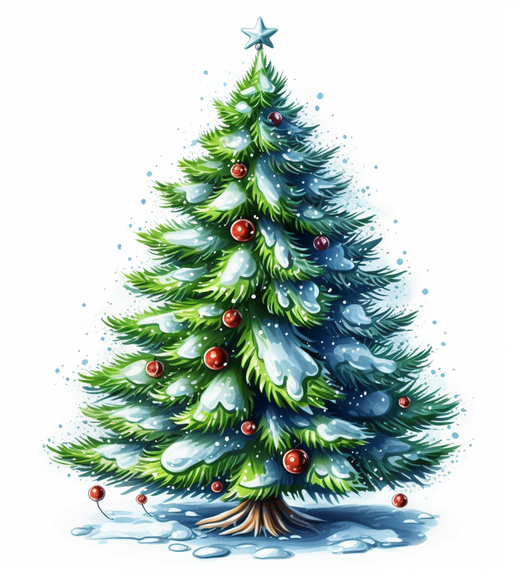 christmas tree art clip