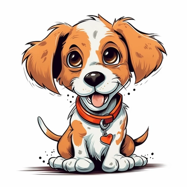 hand drew puppy with quirky and funny-looking clipart