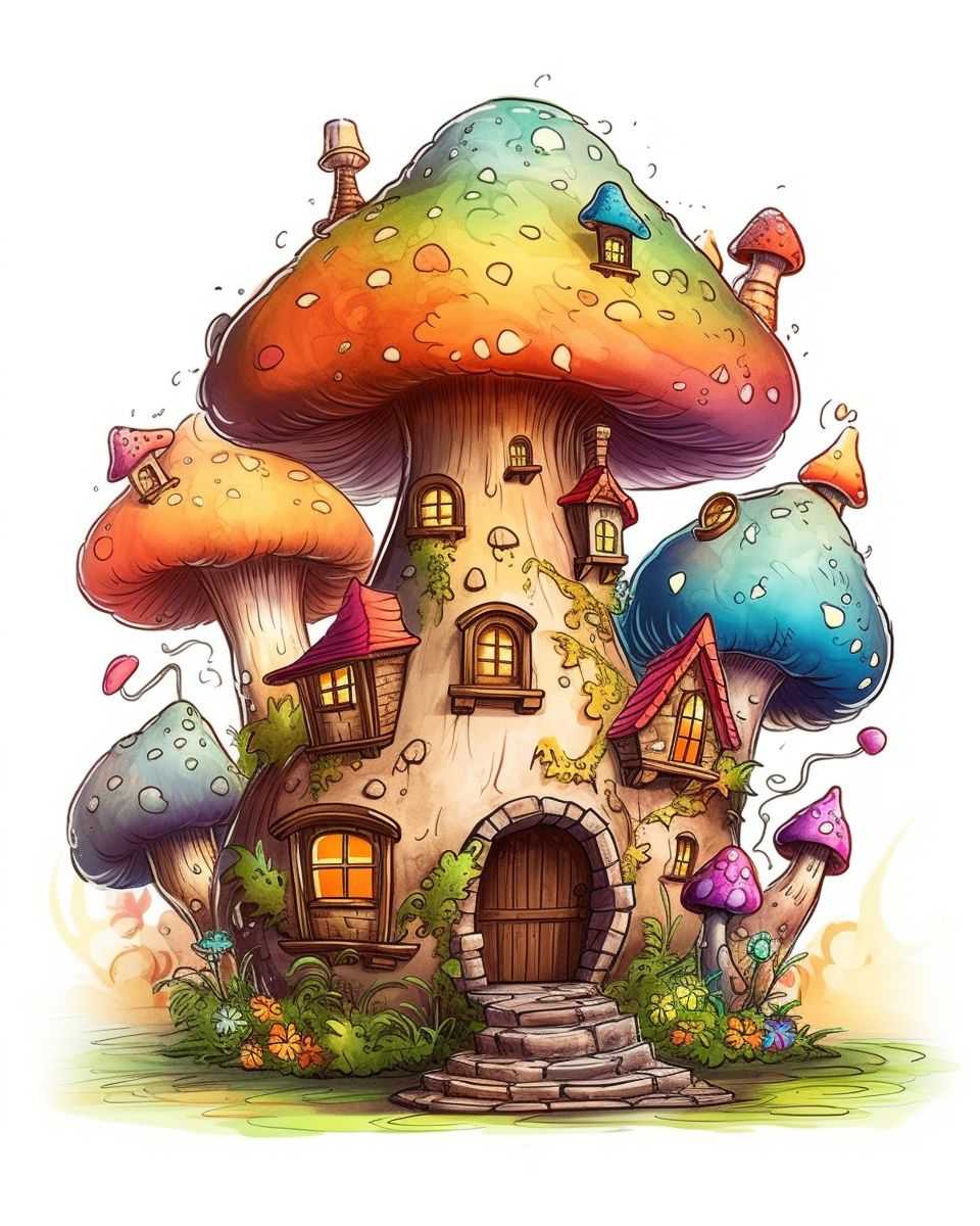 mushroom home cliparts