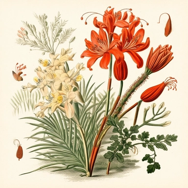 Clipart, vintage, watercolor, illustrations from book Flora Brasiliensis, by Carl Fiedrich von Martius illustration, sec XIX, hand drawn, texture