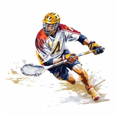 lacrosse player clipart, white background