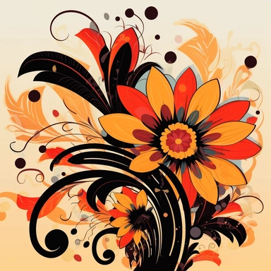 abstract flowers clip art
