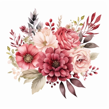 Reds, Pinks and Browns Floral Clipart - Watercolor Floral Clipart - flowers - Floral Clipart - Reds, Pinks and Browns - Premade Clipart - Wedding Clipart