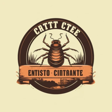 vintage logo pest control company, clipart, funny, nice
