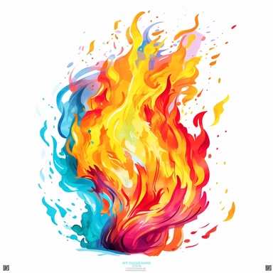 fire with colored flames clipart