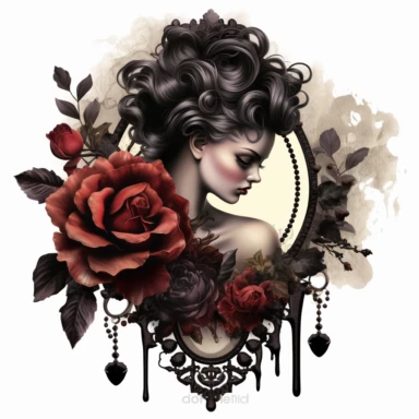 Rosa Moyesli Clipart Card Making, Mixed Media, Craft, black velvet, white background,