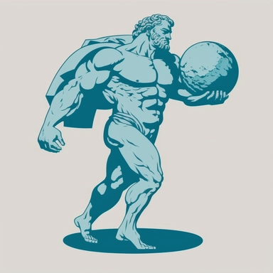 Atlas carrying Globe, clipart style vector