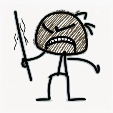 angry stick figure clipart