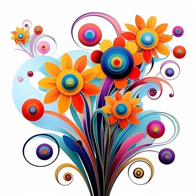 abstract flowers clip art