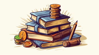 basic clipart for investing money for education rupee and books