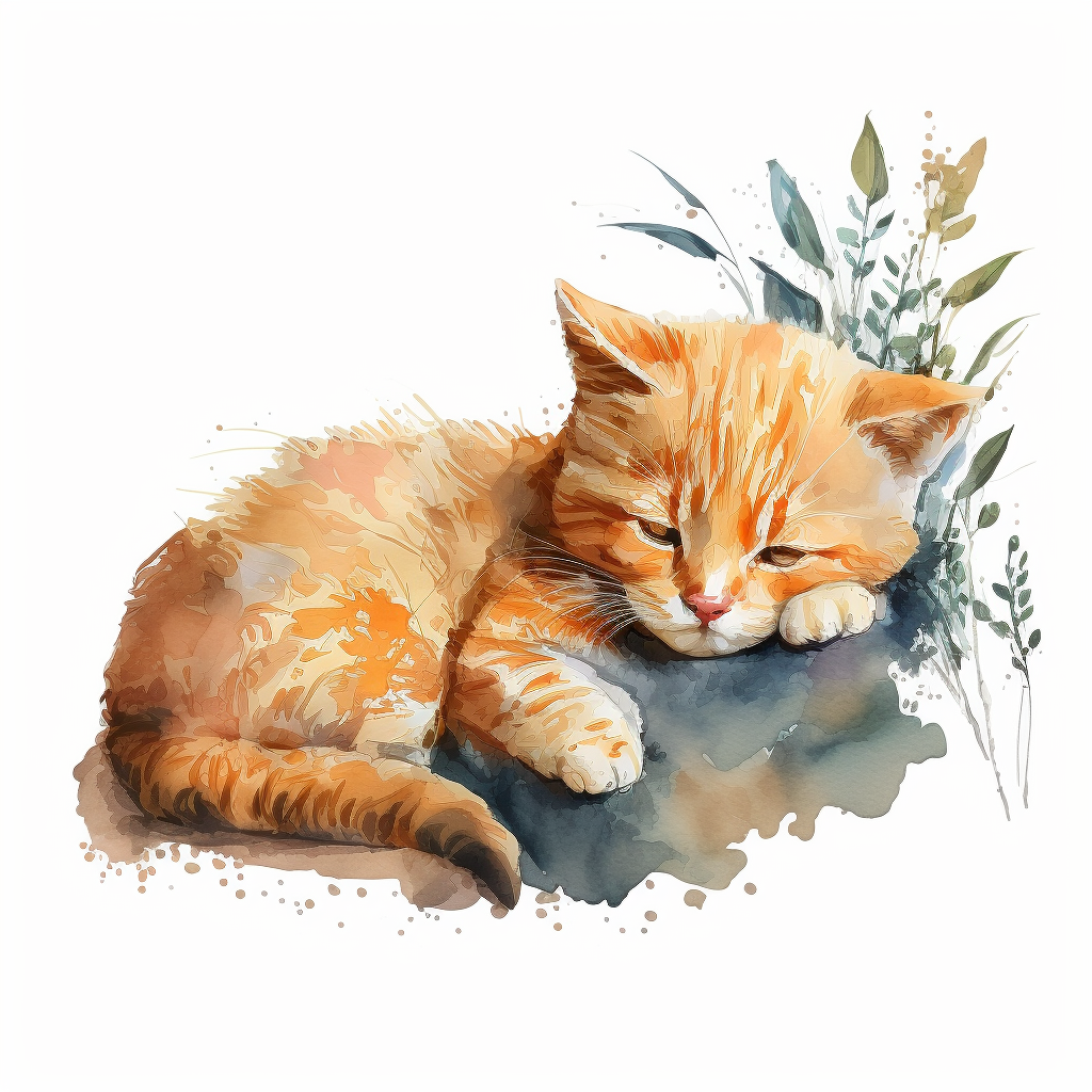 cat napping cliparts