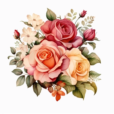 Roses Floral Bouquets clipart