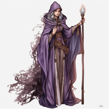 a realistic portaied Female wizard standing firm i a gothic fantasy world, clipart