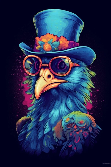 A detailed illustration a Skull of chicken wearing expensive sunglasses and very cool, with gentleman hat, smoking cigar, t-shirt design, poker cards around his neck, jewlery on, t-shirt design, in the style of Studio Ghibli, pastel tetradic colors, 3D vector art, cute and quirky, fantasy art, watercolor effect, bokeh, Adobe Illustrator, hand-drawn, digital painting, highly detailed clean, vector image flat white background, isometric, vector image, clipart, front view, retro style, white backgr